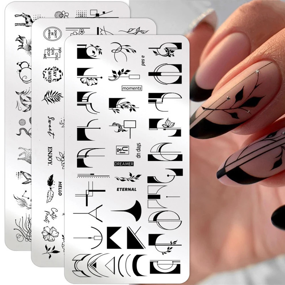 Photography Geometry - 1pc geometrisches Muster Nagel Stempel platte